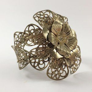 Filigree Bracelet Gold Tone Costume Jewelry Women's 7"